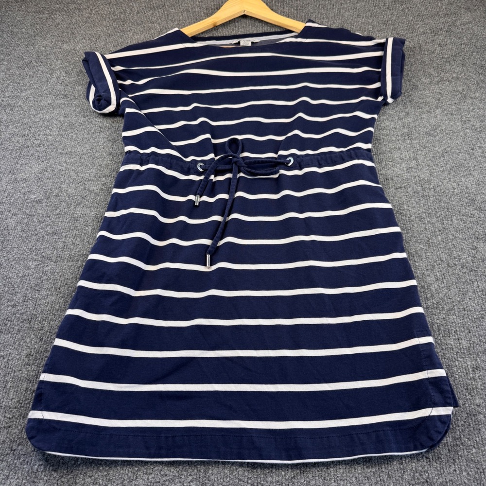 Tommy Bahama Dress Womens Small Navy Blue Excellent Striped Drawstring Knit